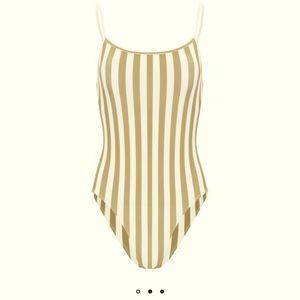 Rylee and Cru Womens Olive striped swimsuit in size XS.